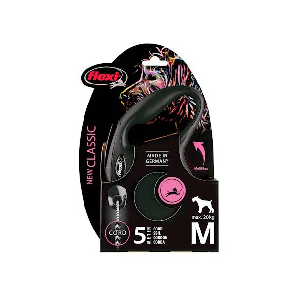 Smycz Flexi Classic rozm.M-5m do 20kg,czarna linka