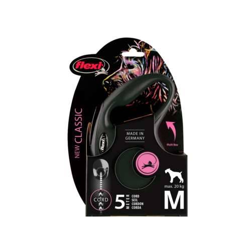 Smycz Flexi Classic rozm.M-5m do 20kg,czarna linka