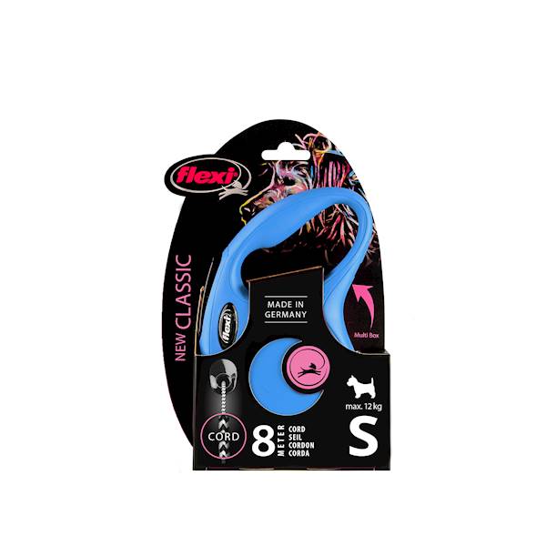 Smycz Flexi Classic rozm.S-8m do 12kg,niebi. linka
