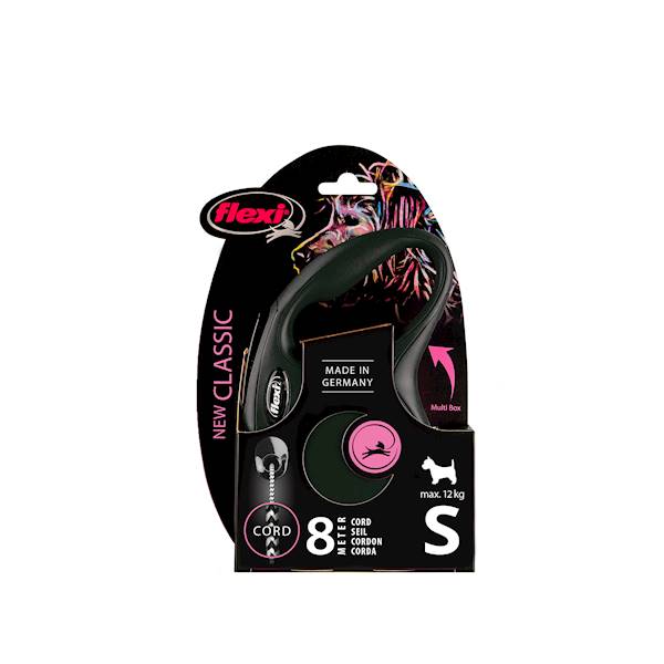 Smycz Flexi Classic rozm.S-8m do 12kg,czarna linka