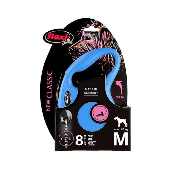Smycz Flexi Classic rozm.M-8m do 20kg,niebie linka
