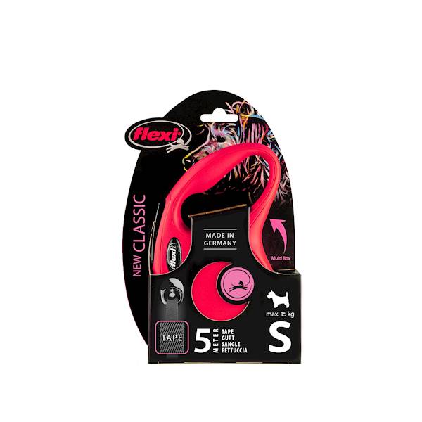 Smycz automatyczna Flexi S taśm 5m, 15kg czerwona