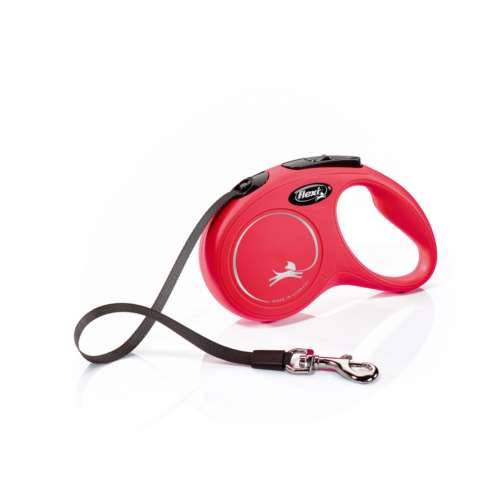 Smycz automatyczna Flexi S taśm 5m, 15kg czerwona