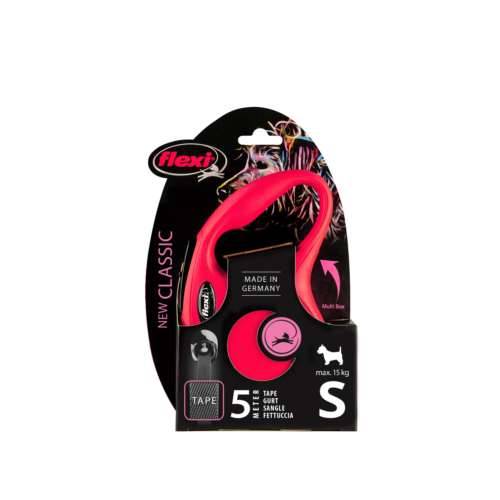 Smycz automatyczna Flexi S taśm 5m, 15kg czerwona