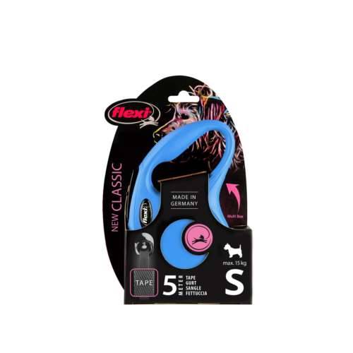 Smycz automatyczna Flexi S taśm 5m, 15kg niebieska