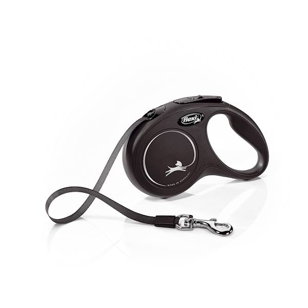 Smycz automatyczna Flexi S taśm 5m, 15kg czarna