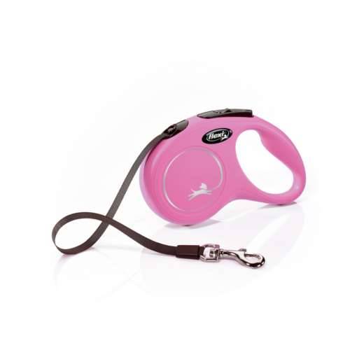 Smycz automatyczna Flexi S taśm 5m, 15kg różowa