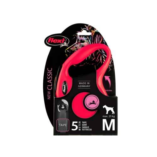 Smycz automatyczna Flexi M taśm 5m, 25kg czerwona