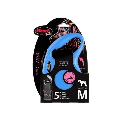Smycz automatyczna Flexi M taśm 5m, 25kg niebieska