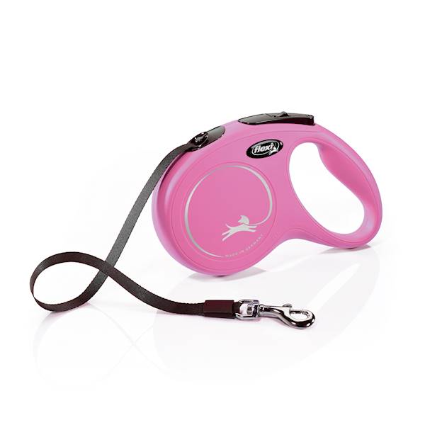 Smycz automatyczna Flexi M taśm 5m, 25kg różowa
