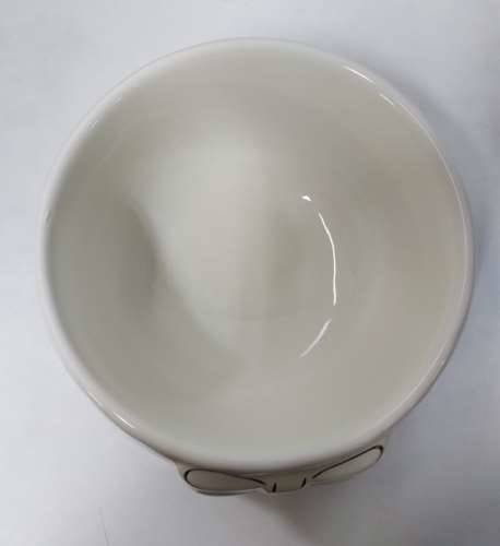 Miska ceramiczna dla psa ze zlotą kokardką 18X8,5c