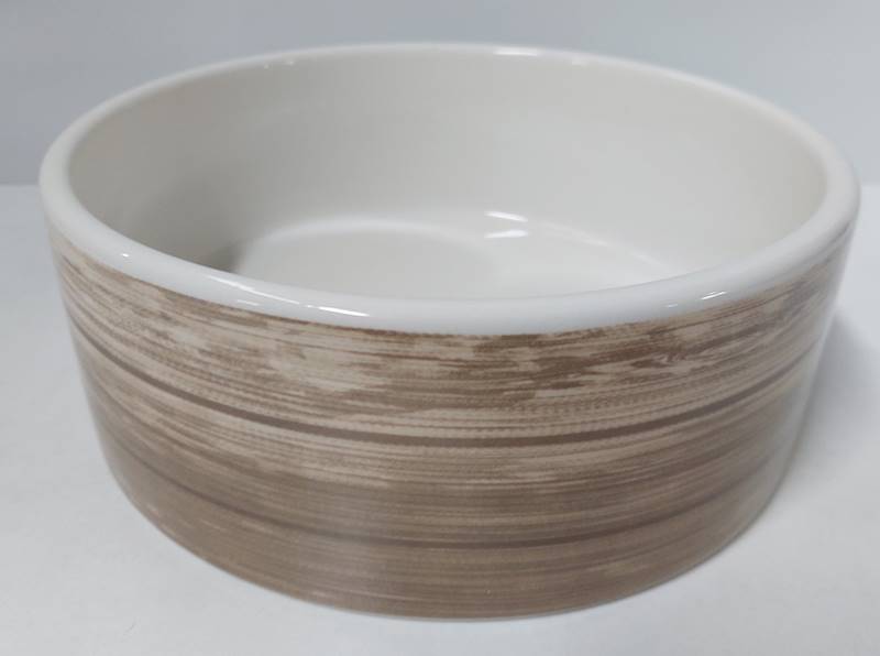 Miska ceramiczna dla psa z motywem drewna 16x6cm