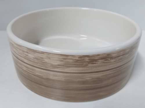 Miska ceramiczna dla psa z motywem drewna 16x6cm