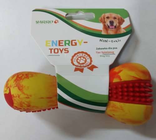 Kość FIRE dla psa z masującymi wypustkami 14 cm
