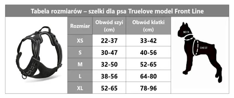 Szelki z odpinanym przodem pies Truelove Front L