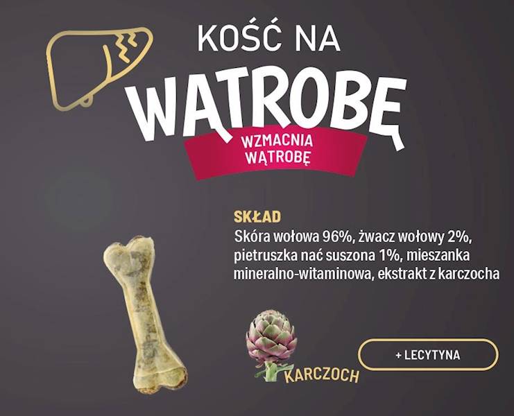 NA WĄTROBĘ Kość na wątrobę z karczochem 12 cm
