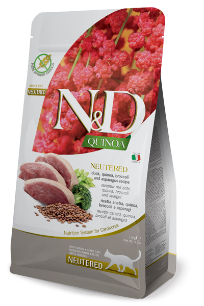 N&D Cat kaczka,quinoa brokuły Neutered 1,5kg