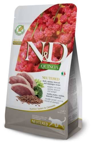 N&D Cat kaczka,quinoa brokuły Neutered 1,5kg