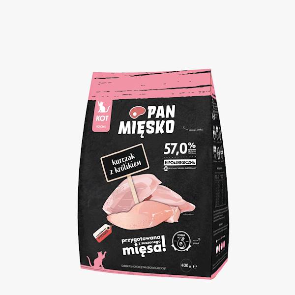 Pan Mięsko sucha Kurczak z królikiem kocięta 400gr
