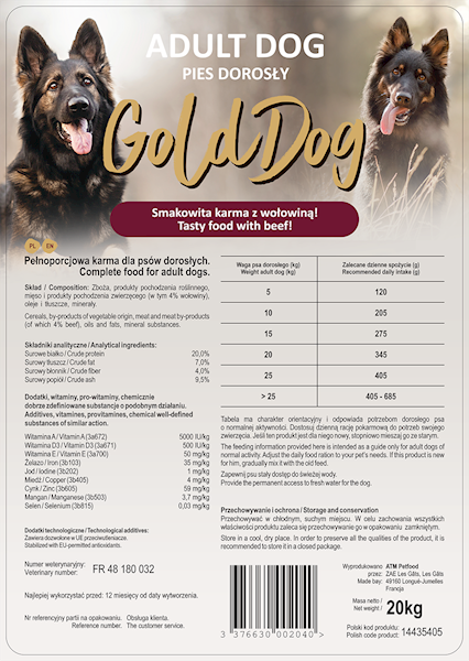 Gold Dog adult 20 kg