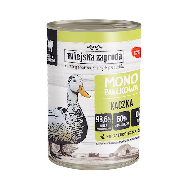 Wiejska Zagroda mono karma dla kota Kaczka 400g