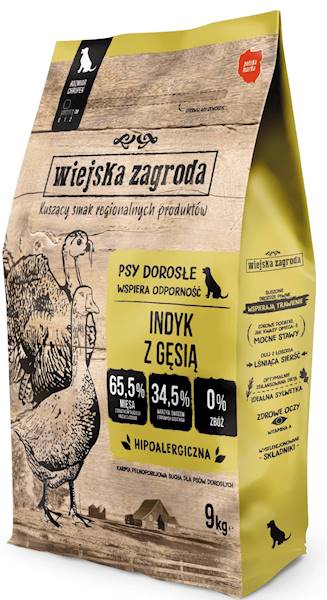 Wiejska zagroda indyk z gęsią  M 9 kg