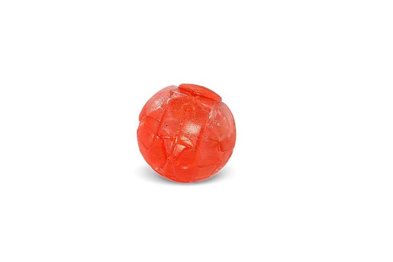 Piłka 6,5cm z TPR, z  diodą LED, czerwono-biała