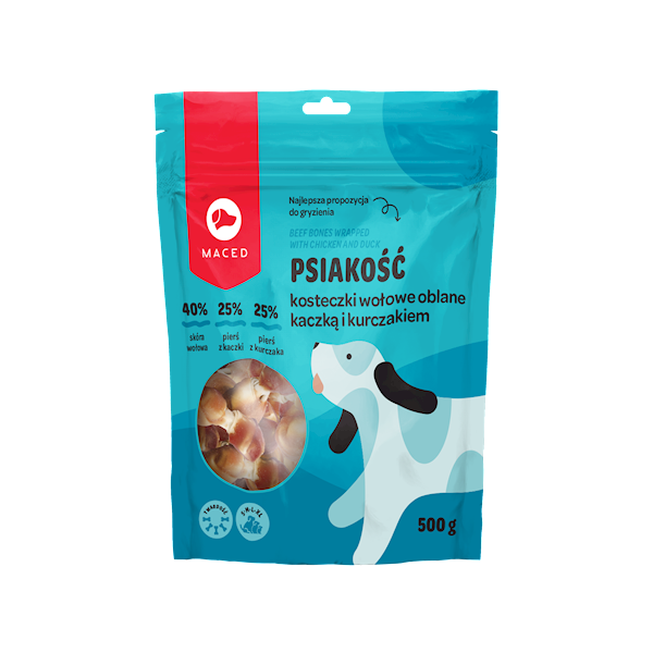 PSIAKOŚĆ KOST. WOŁOWE OBLANE KACZKĄ I KURCZAK 500g