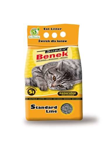 Żwirek dla kota Super Benek STANDARD NATURALNY 5L
