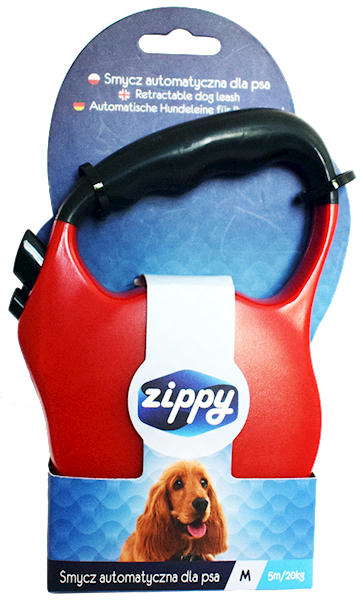 ZIPPY Smycz dla psa automat basic czerwona M