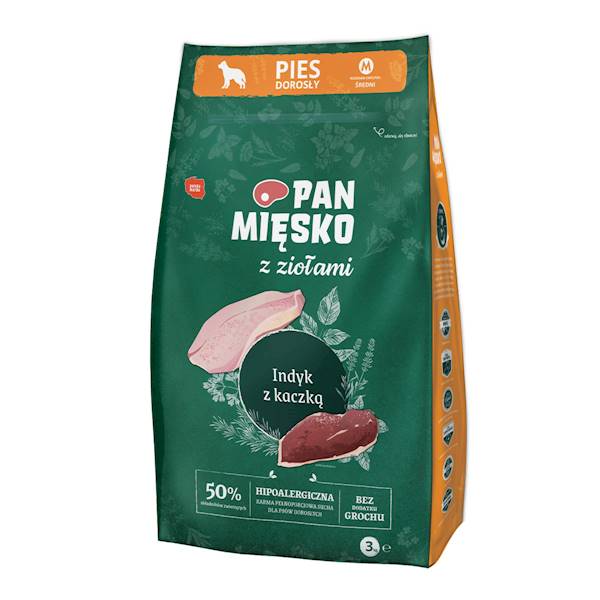 Pan Mięsko z Ziołami Indyk z kaczką M 3kg