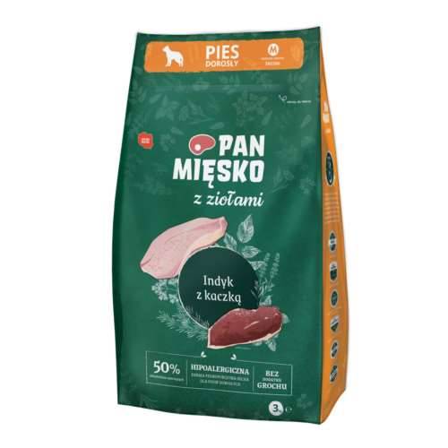 Pan Mięsko z Ziołami Indyk z kaczką M 3kg