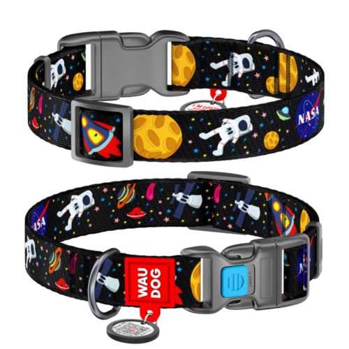 WAUDOG obroża z QR,wzor "NASA" rozmiar S