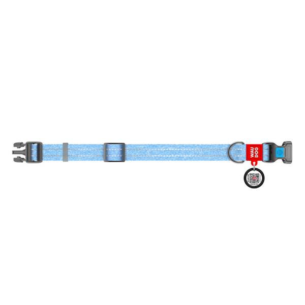 WAUDOG obroża z QR,25 mm na 37-58 cm niebieski XL