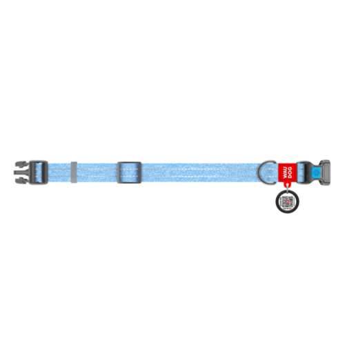 WAUDOG obroża z QR,25 mm na 33-49 cm niebieski L