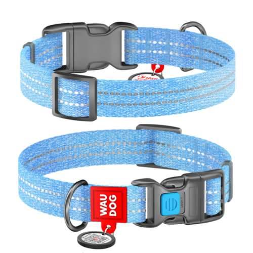 WAUDOG obroża z QR,20 mm na 28-40 cm niebieski M