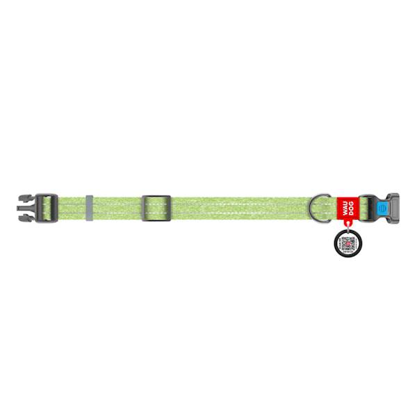 WAUDOG obroża z QR,15 mm na 25-35 cm jasnozielon S