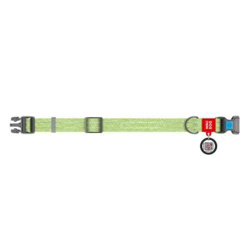 WAUDOG obroża z QR,15 mm na 25-35 cm jasnozielon S