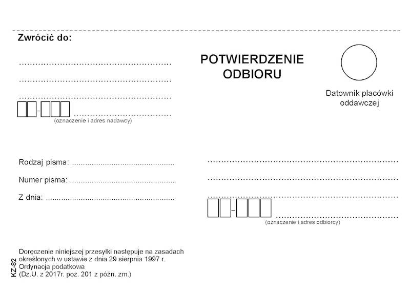 Koperta ze zwrotnym potwierdzeniem odbioru C5 sk.