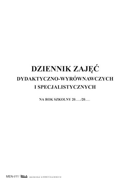 Dziennik zajęć dydaktyczno wyrównawczych i spe DZS