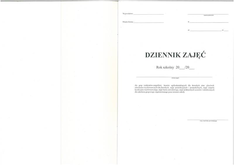 Dziennik zajęć pozalekcyjnych Men-I/6  D16