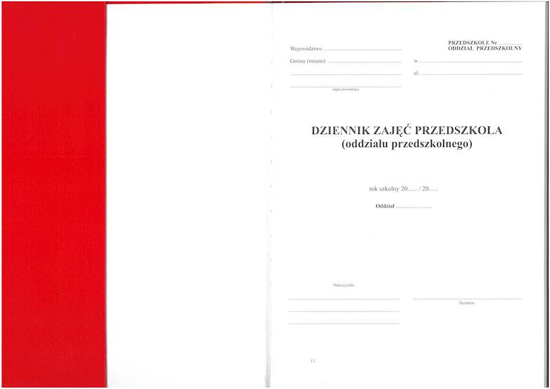 Dziennik zajęć przedszkola dzienny