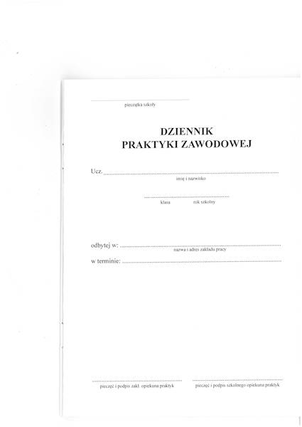 Dziennik praktyki zawodowej A5 DPZ MEN-I/27