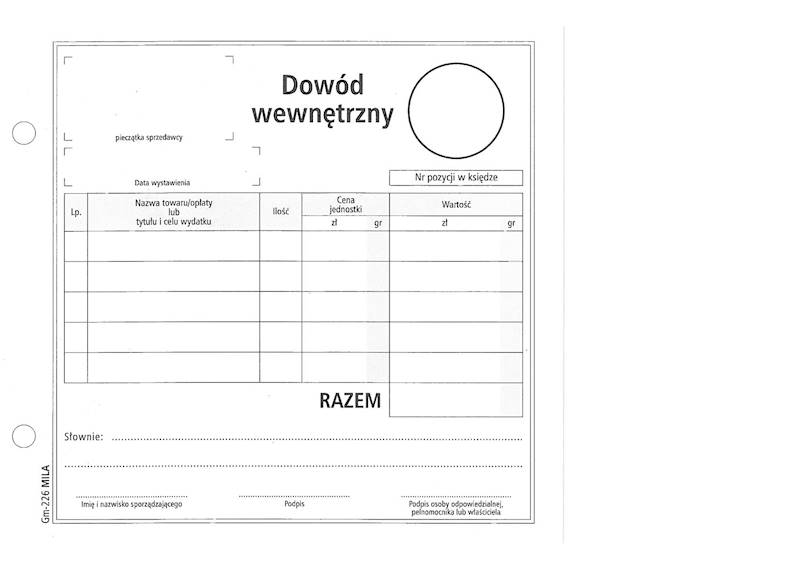 Dowód wewnętrzny 2/3A5/80./ Gm-226