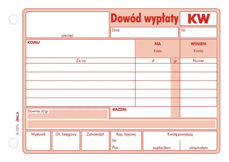 Dowód wypłaty KW 80k.