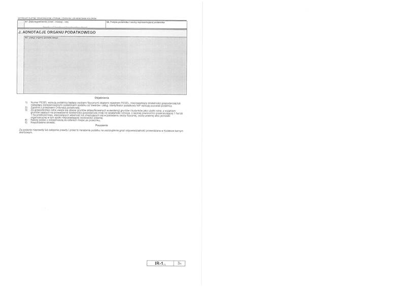 Informacja o gruntach IR-1