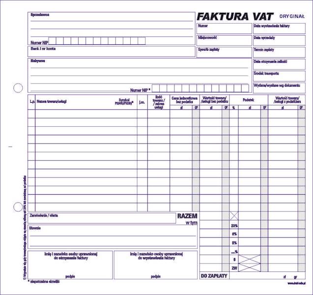 Faktura VAT 2/3A4 1+2 /80k/ F-232