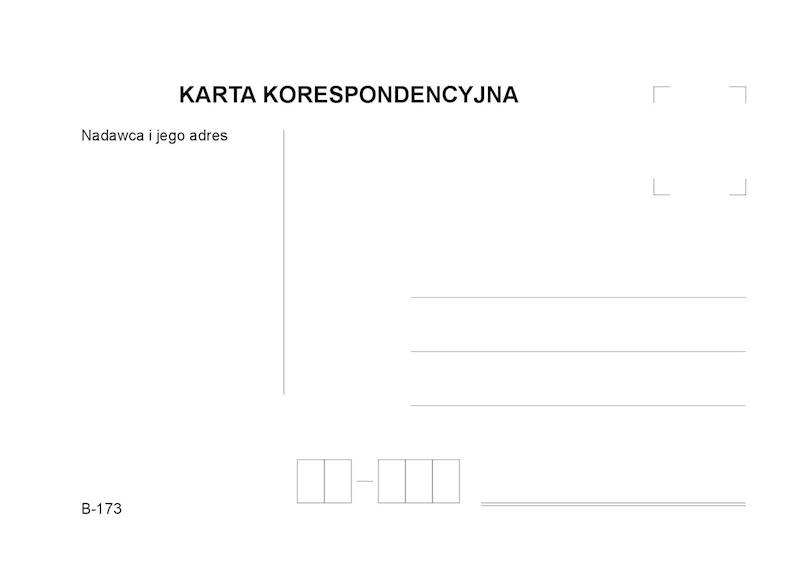 Karta korespond/Upomnienie/100szt./ B-173