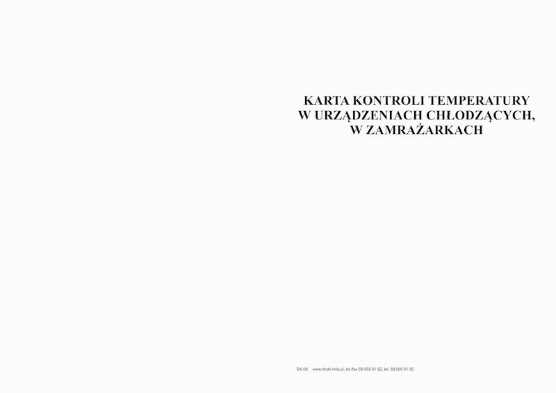 Karta kontroli temp. w urz.chłodniczych SK-05