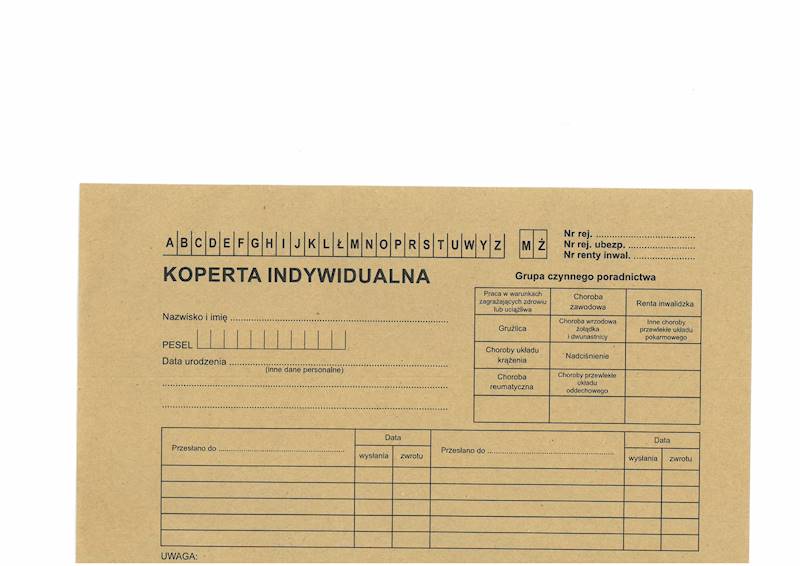 Koperta indywidualna MZOG-5 B5
